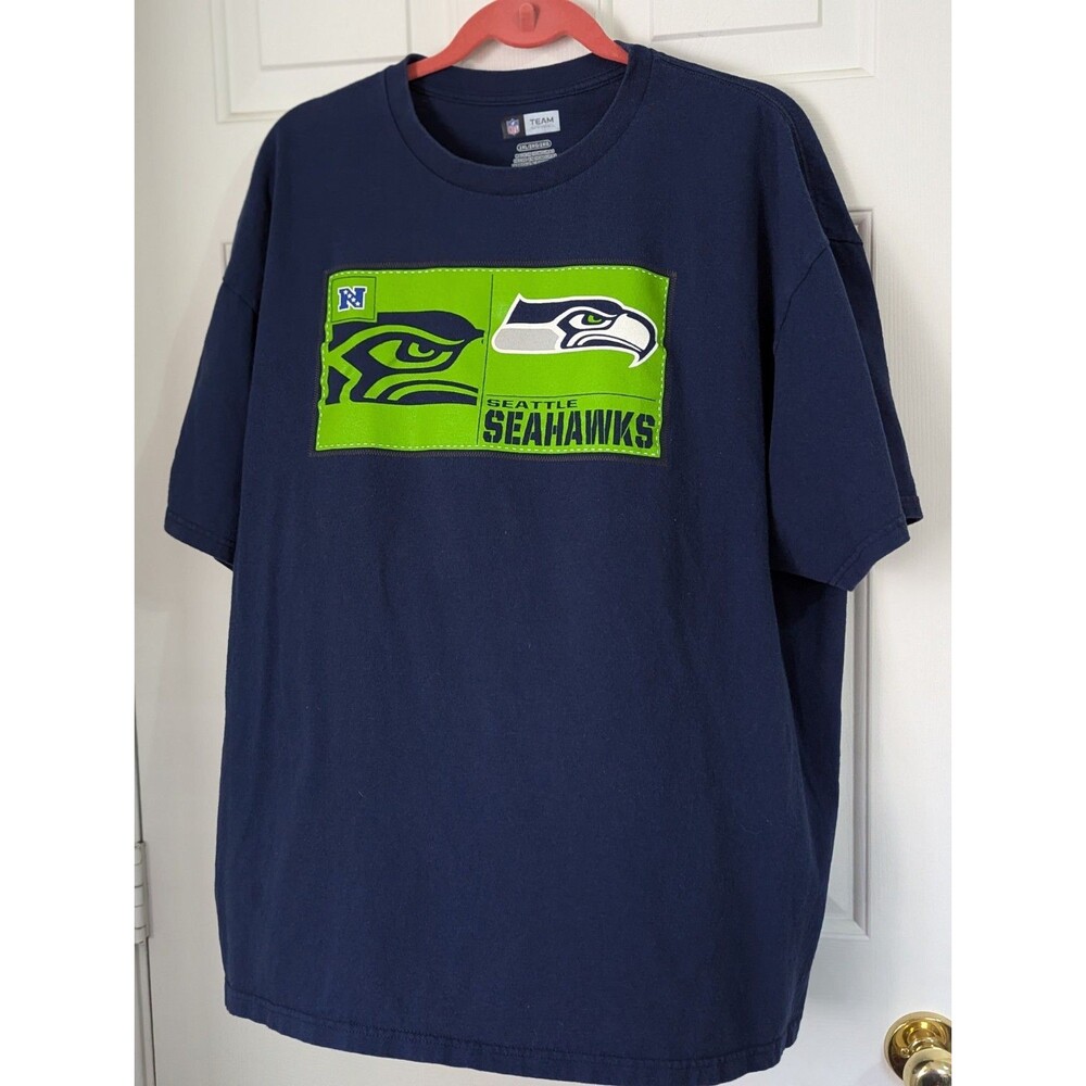 NFL Team Apparel Seattle Seahawks T-Shirt Men's 2XL Navy S/S Athleisure Football